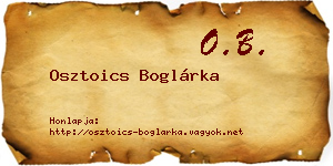 Osztoics Boglárka névjegykártya